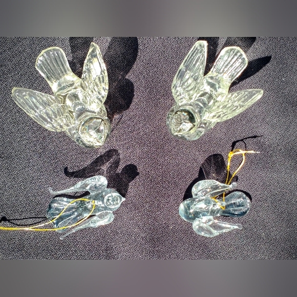 Beidermann Vintage Glass Mini Candle Holders - Vintage Crystal Doves - Picture 4 of 11